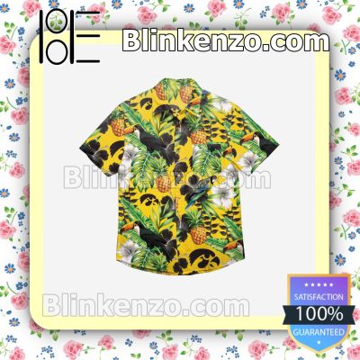 Iowa Hawkeyes Floral Short Sleeve Shirts a