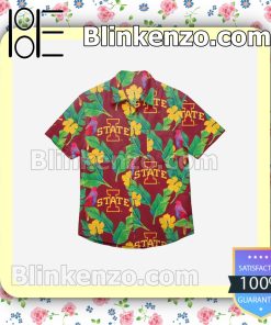 Iowa State Cyclones Floral Short Sleeve Shirts a