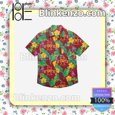 Iowa State Cyclones Floral Short Sleeve Shirts a