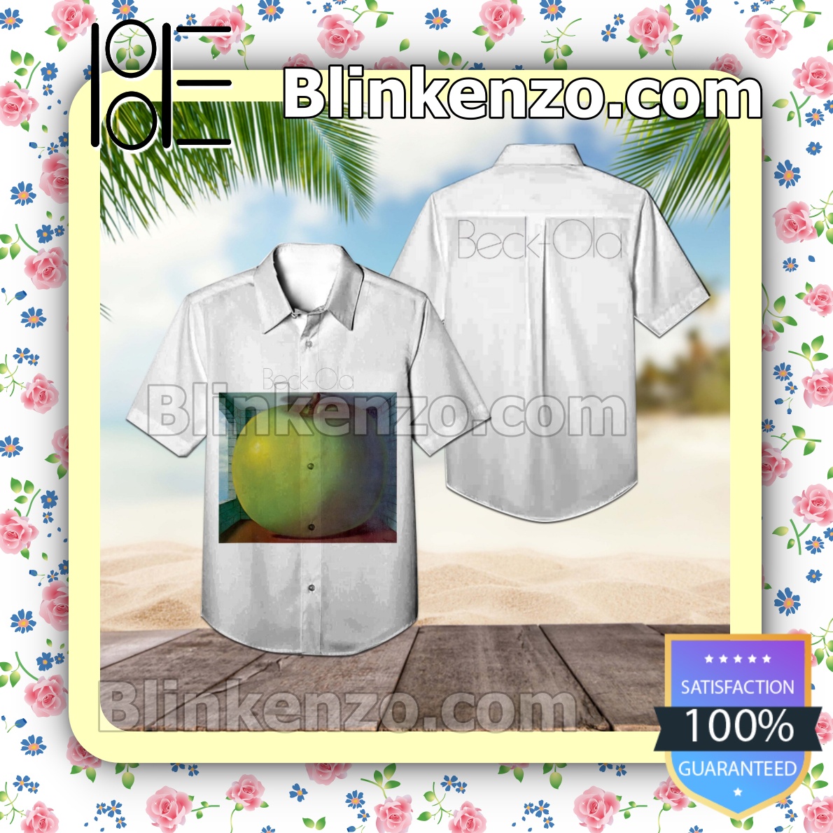 Jeff Beck Beck-ola Album Cover White Summer Beach Shirt