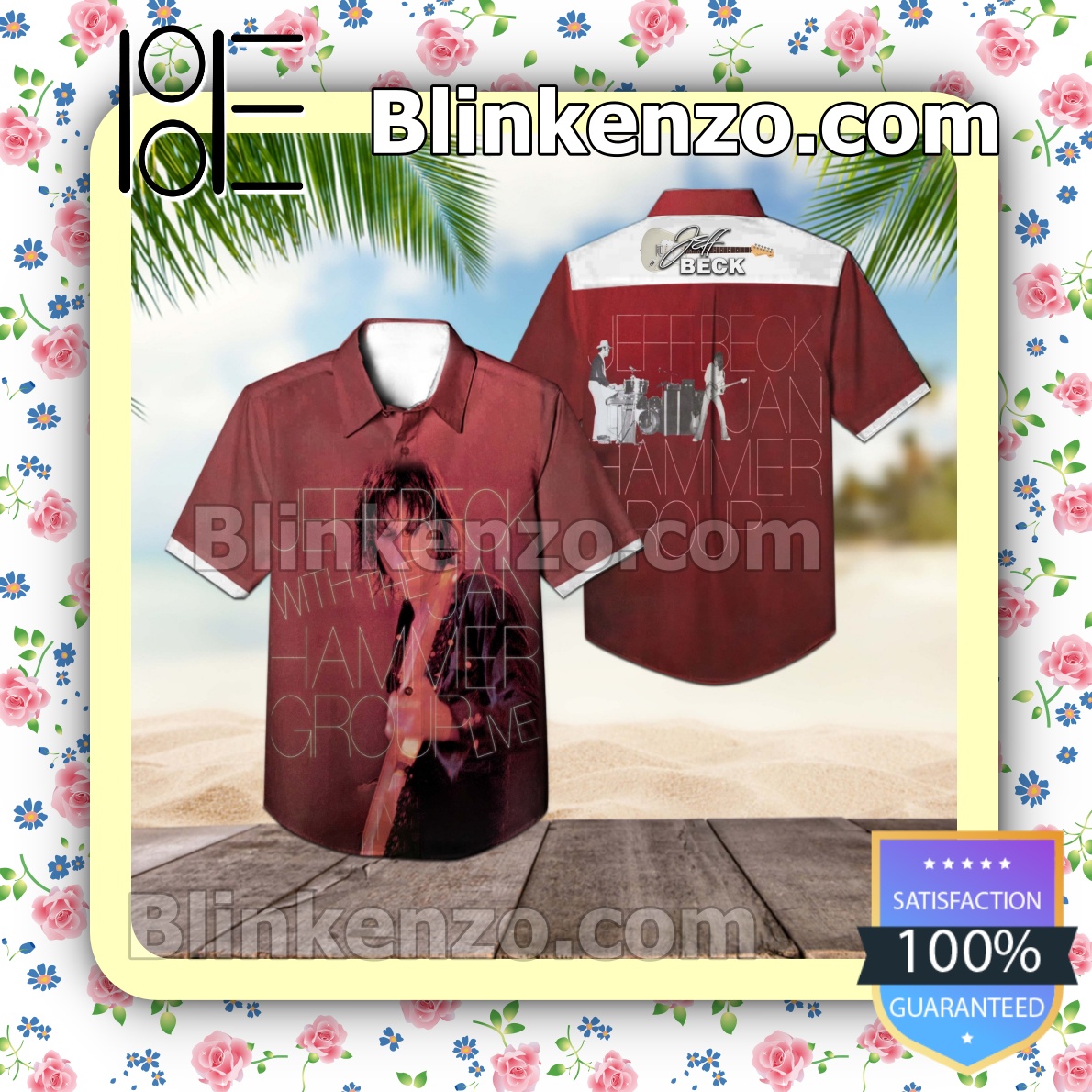 Jeff Beck With The Jan Hammer Group Live Album Cover Summer Beach Shirt