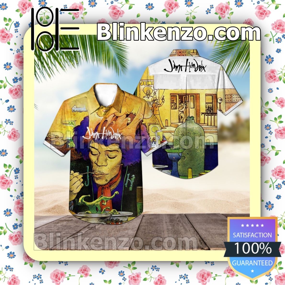 Jimi Hendrix Voodoo Soup Compilation Album Cover Summer Beach Shirt