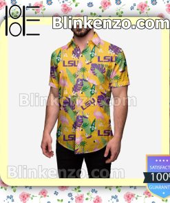 LSU Tigers Floral Short Sleeve Shirts