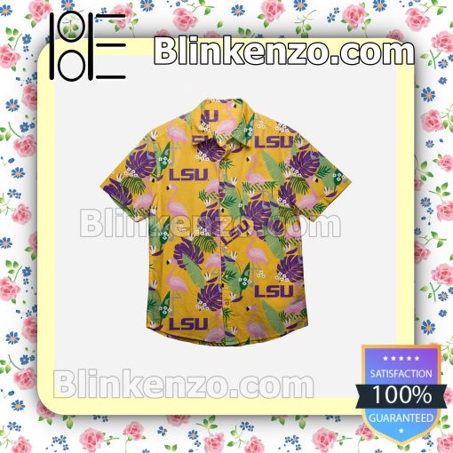 LSU Tigers Floral Short Sleeve Shirts a