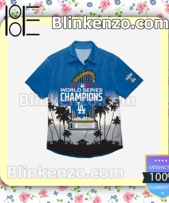 Los Angeles Dodgers 2020 World Series Champions Floral Short Sleeve Shirts a