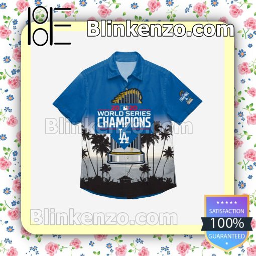 Los Angeles Dodgers 2020 World Series Champions Floral Short Sleeve Shirts a