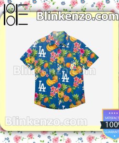 Los Angeles Dodgers Floral Short Sleeve Shirts a