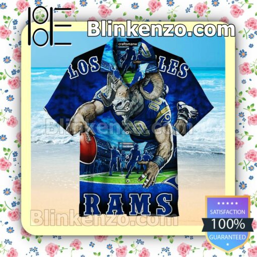 Los Angeles Rams Mascot Print Short Sleeve Shirt