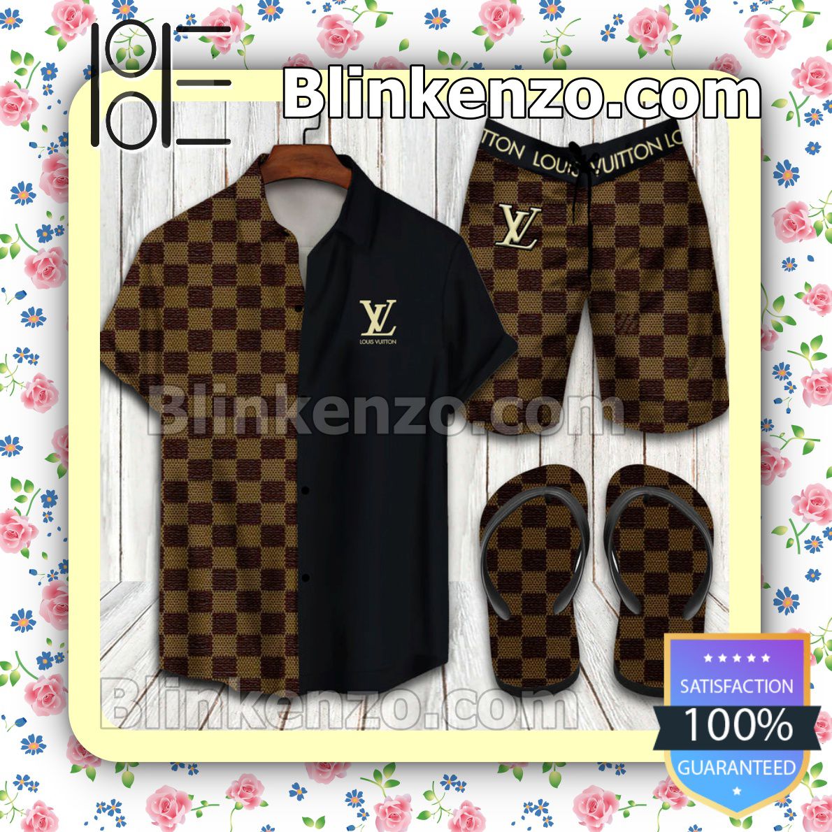 Louis Vuitton Black And Brown Beach Shorts
