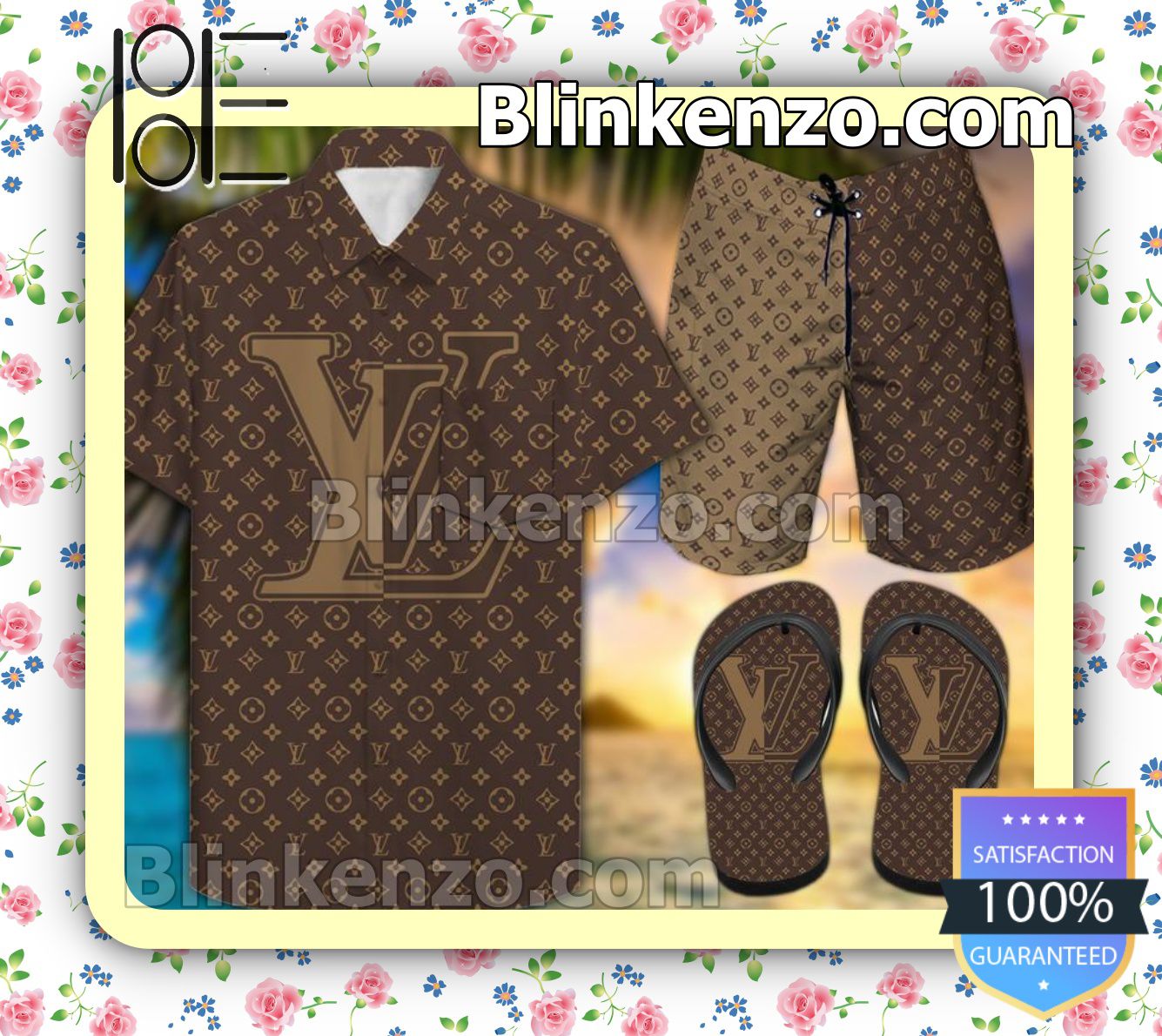 Louis Vuitton Brown Texture Beach Shorts