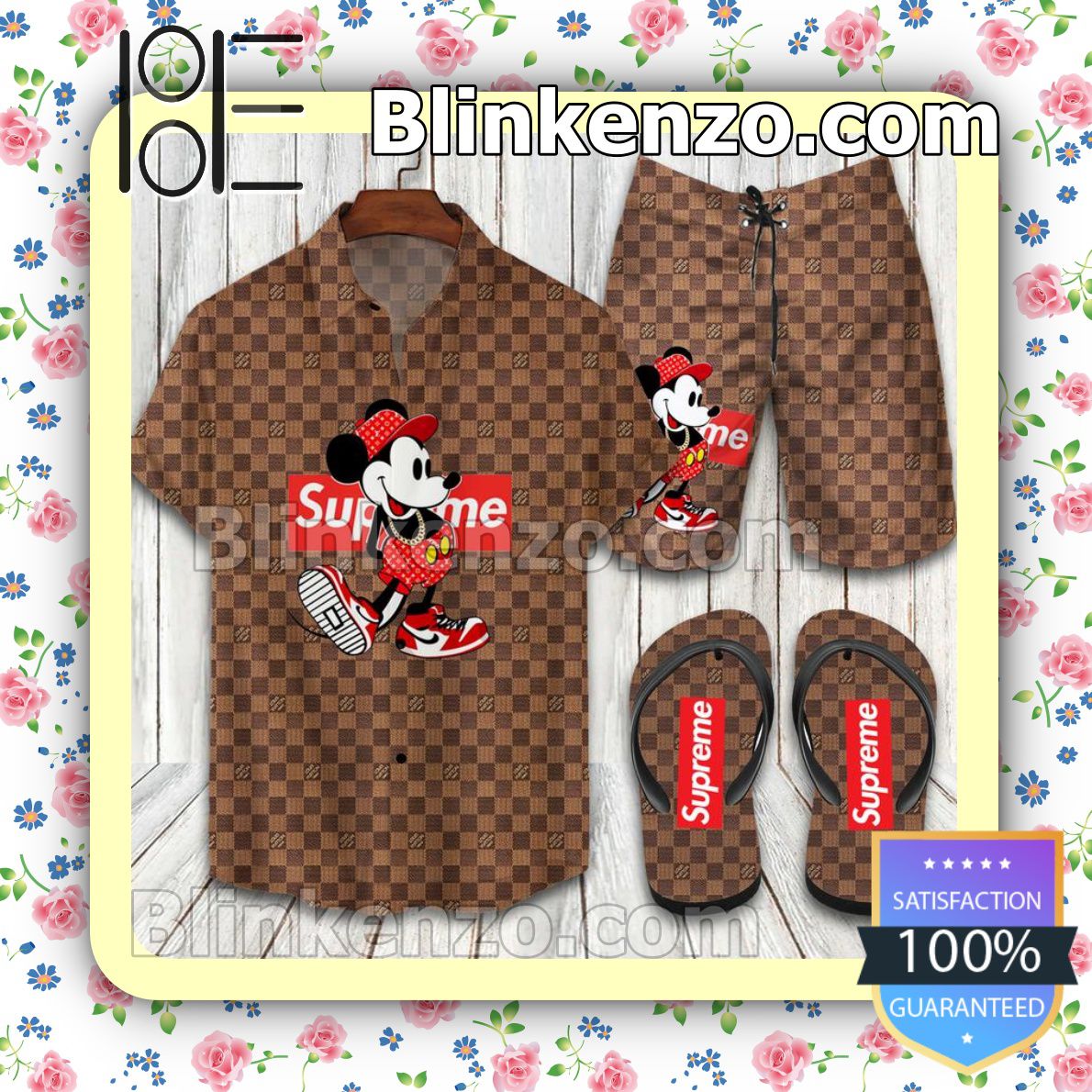 Louis Vuitton Supreme Mickey Mouse Beach Shorts