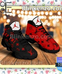 Lv Luxury Hot 2022 Louis Vuitton Black Red Jordan Running Shoes