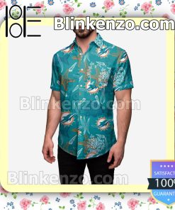 Miami Dolphins Floral Short Sleeve Shirts