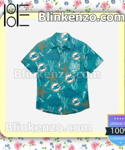 Miami Dolphins Floral Short Sleeve Shirts a