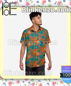 Miami Dolphins Hibiscus Short Sleeve Shirts