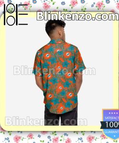 Miami Dolphins Hibiscus Short Sleeve Shirts a