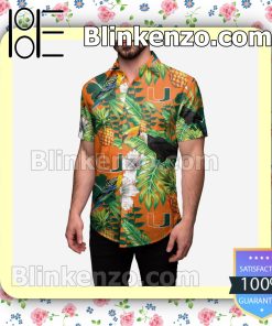 Miami Hurricanes Floral Short Sleeve Shirts