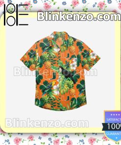 Miami Hurricanes Floral Short Sleeve Shirts a