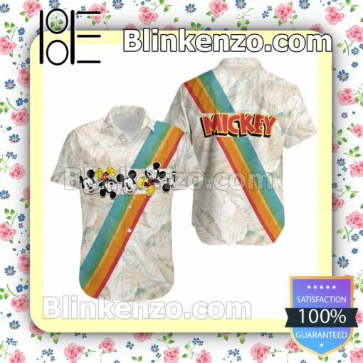 Mickey Rainbow Stripe Disney Hawaii Shirt
