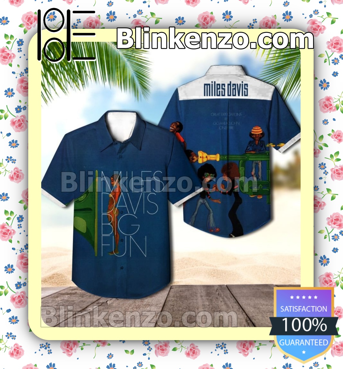 Miles Davis Big Fun Compilation Album Cover Summer Beach Shirt