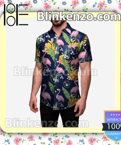 Milwaukee Brewers Floral Short Sleeve Shirts