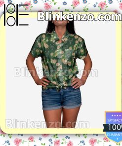 Milwaukee Bucks Womens Floral Short Sleeve Shirts