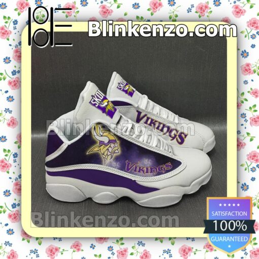 Minnesota Vikings White Purple Jordan Running Shoes