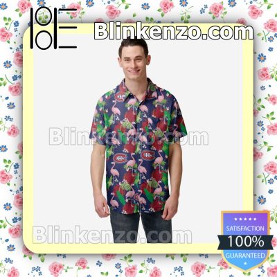 Montreal Canadiens Floral Short Sleeve Shirts