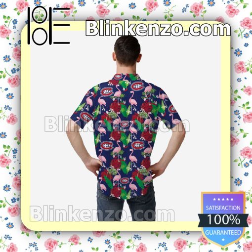 Montreal Canadiens Floral Short Sleeve Shirts a
