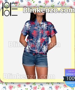 New England Patriots Tropic of Da Palms Womens Short Sleeve Shirts