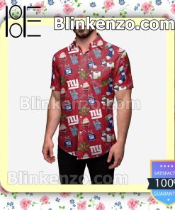 New York Giants Christmas Explosion Short Sleeve Shirts