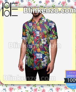 New York Giants Floral Short Sleeve Shirts