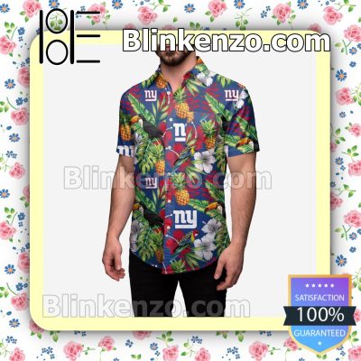 New York Giants Floral Short Sleeve Shirts