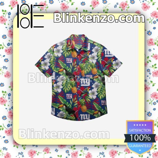 New York Giants Floral Short Sleeve Shirts a
