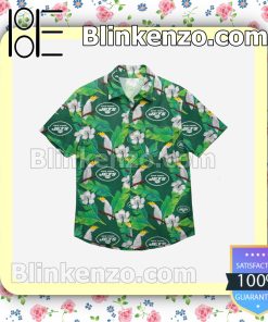 New York Jets Floral Short Sleeve Shirts a