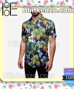 New York Yankees Floral Short Sleeve Shirts