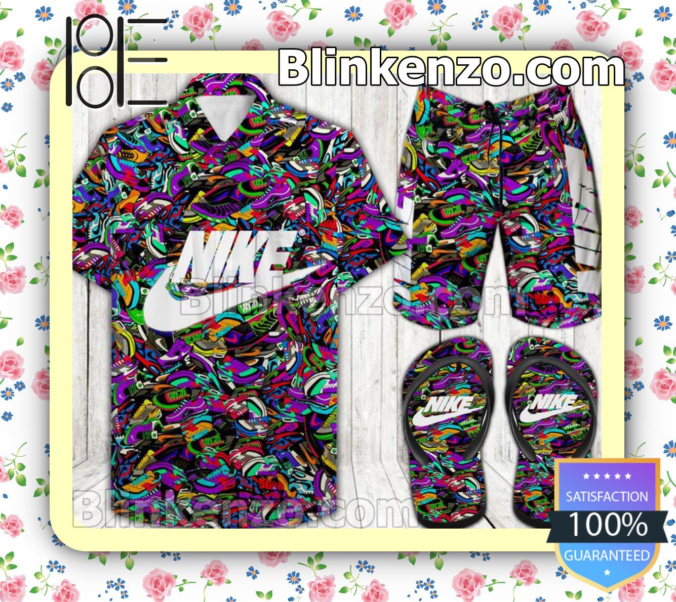 Nike Colorful Shoe Pattern Beach Shorts
