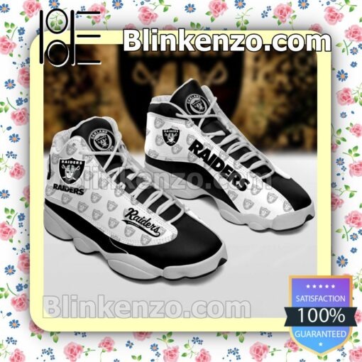 Oakland Raiders White Black Jordan Running Shoes