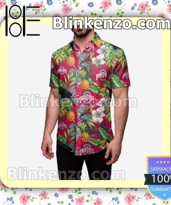 Ohio State Buckeyes Floral Short Sleeve Shirts