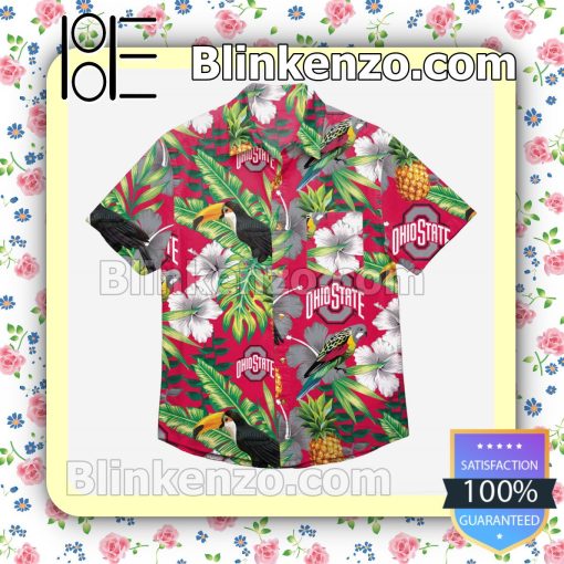Ohio State Buckeyes Floral Short Sleeve Shirts a