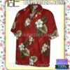 Pacific Legend Hibiscus And Palm Red Short Sleeve Shirt