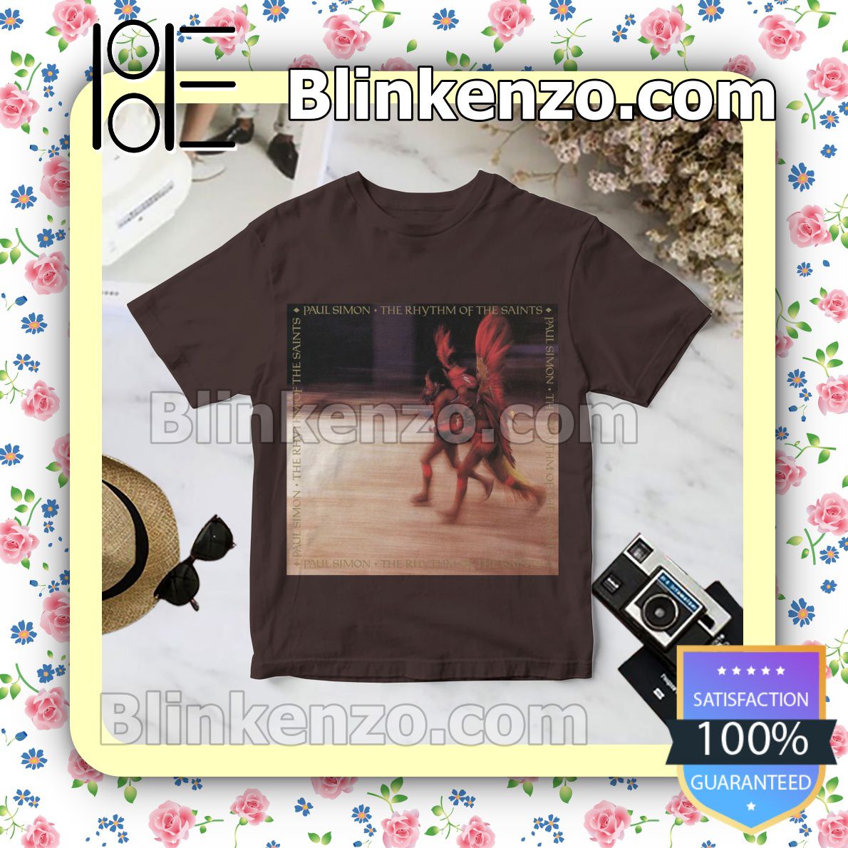 Best Paul Simon The Rhythm Of The Saints Album Cover Brown Custom Shirt