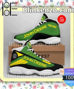 Personalized John Deere Green Black Jordan Running Shoes