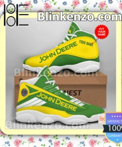 Personalized John Deere Green Yellow Jordan Running Shoes