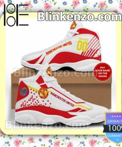 Personalized Manchester United White Red Jordan Running Shoes