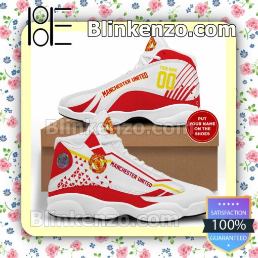 Personalized Manchester United White Red Jordan Running Shoes