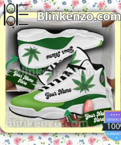 Personalized Weed White Green Jordan Running Shoes