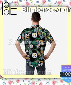 Pittsburgh Steelers Floral Short Sleeve Shirts a