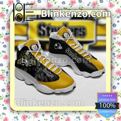 Pittsburgh Steelers Skull Yellow Jordan Running Shoes
