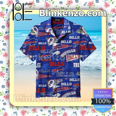 Retro Buffalo Bills Baseball Blue Short Sleeve Shirt